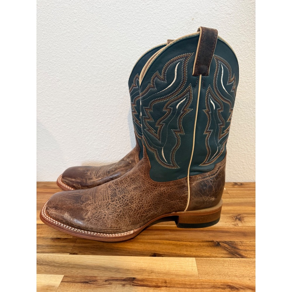 Cody James Men's Broad Square Toe Western Boots BBS20 Brown Green Teal Size 14